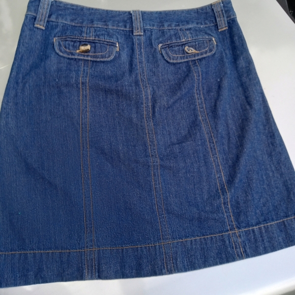 Dark Wash Button Up Jean Mini Skirt - Picture 8 of 9